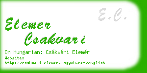 elemer csakvari business card